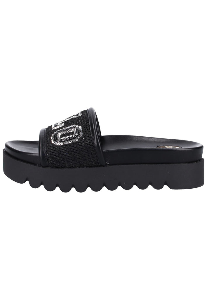Buffalo Pantoletten Lederimitat Schwarz - surf4shoes