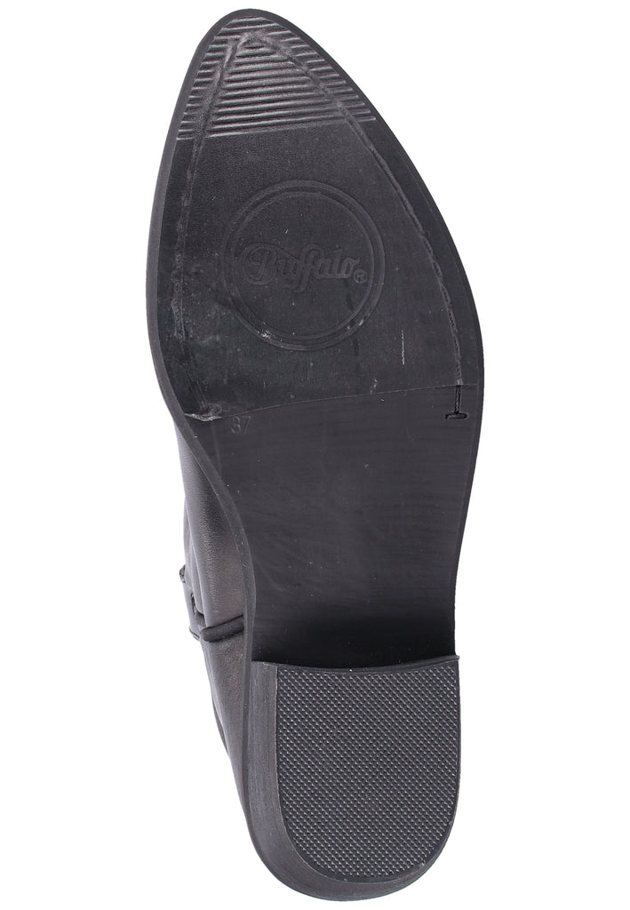 Buffalo Stiefelette Leder Schwarz - surf4shoes
