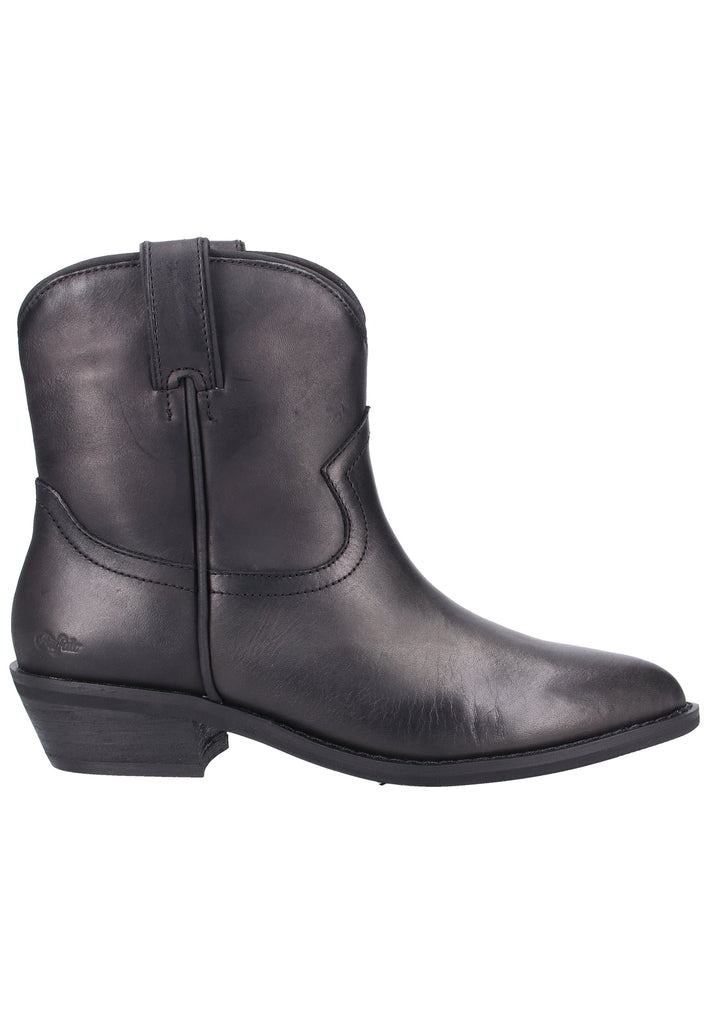 Buffalo Stiefelette Leder Schwarz - surf4shoes