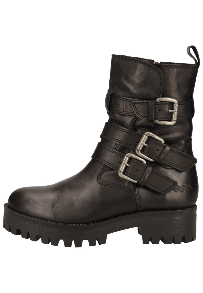 Buffalo Stiefelette Leder Schwarz Warmfutter - surf4shoes