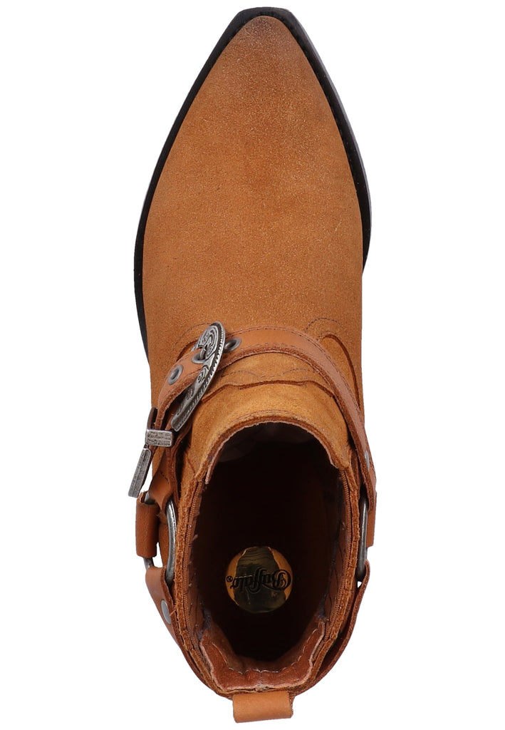 Buffalo Stiefelette Veloursleder Cognac - surf4shoes