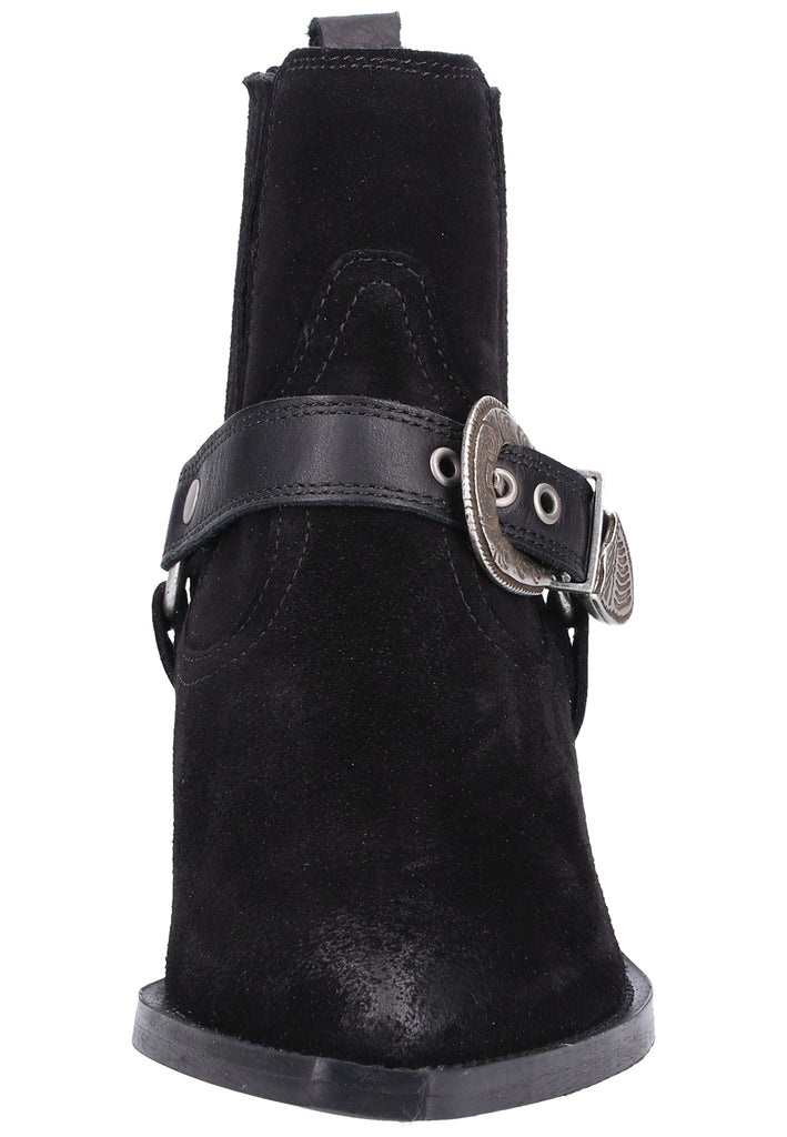 Buffalo Stiefelette Veloursleder Schwarz - surf4shoes