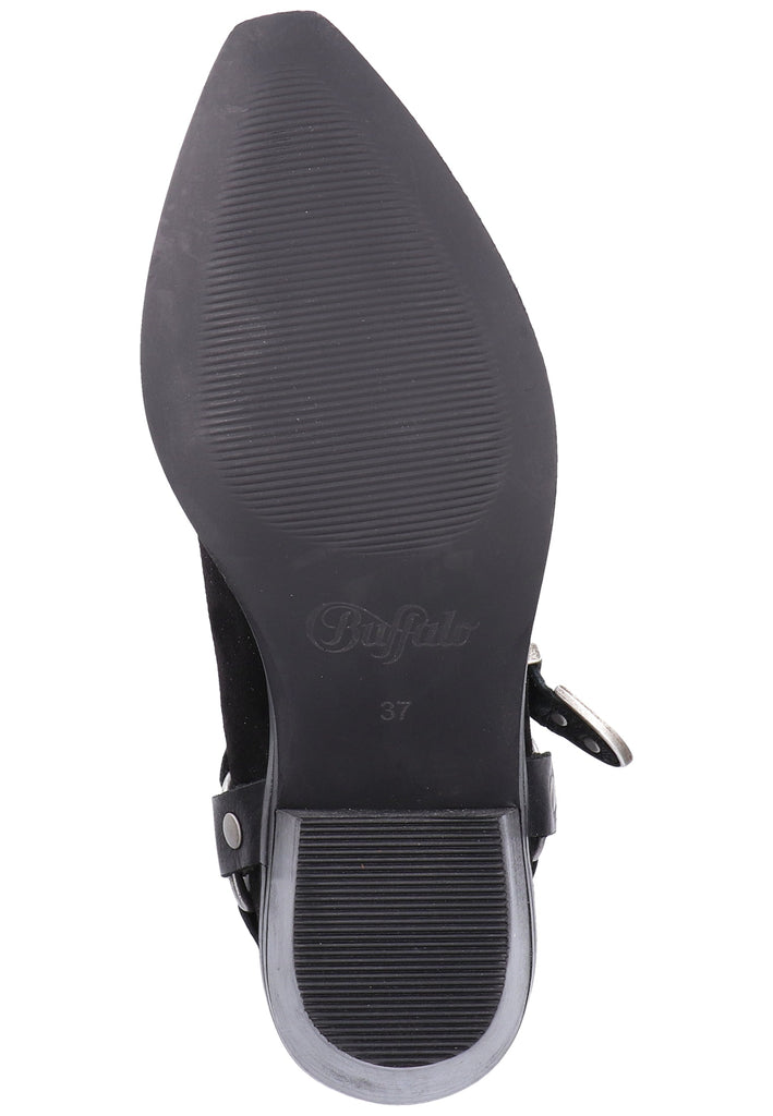 Buffalo Stiefelette Veloursleder Schwarz - surf4shoes