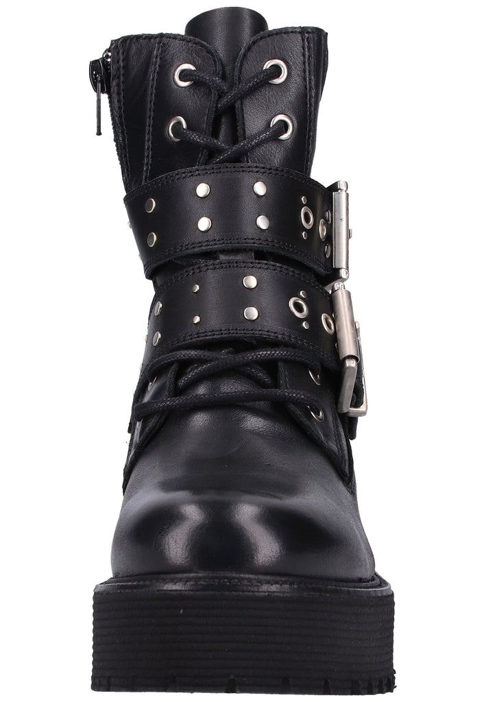 Buffalo Stiefelette Leder Schwarz - surf4shoes