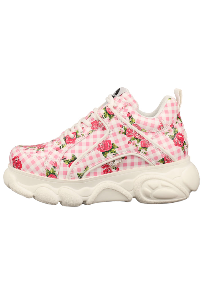 Buffalo Sneaker Lederimitat Weiß/Pink - surf4shoes