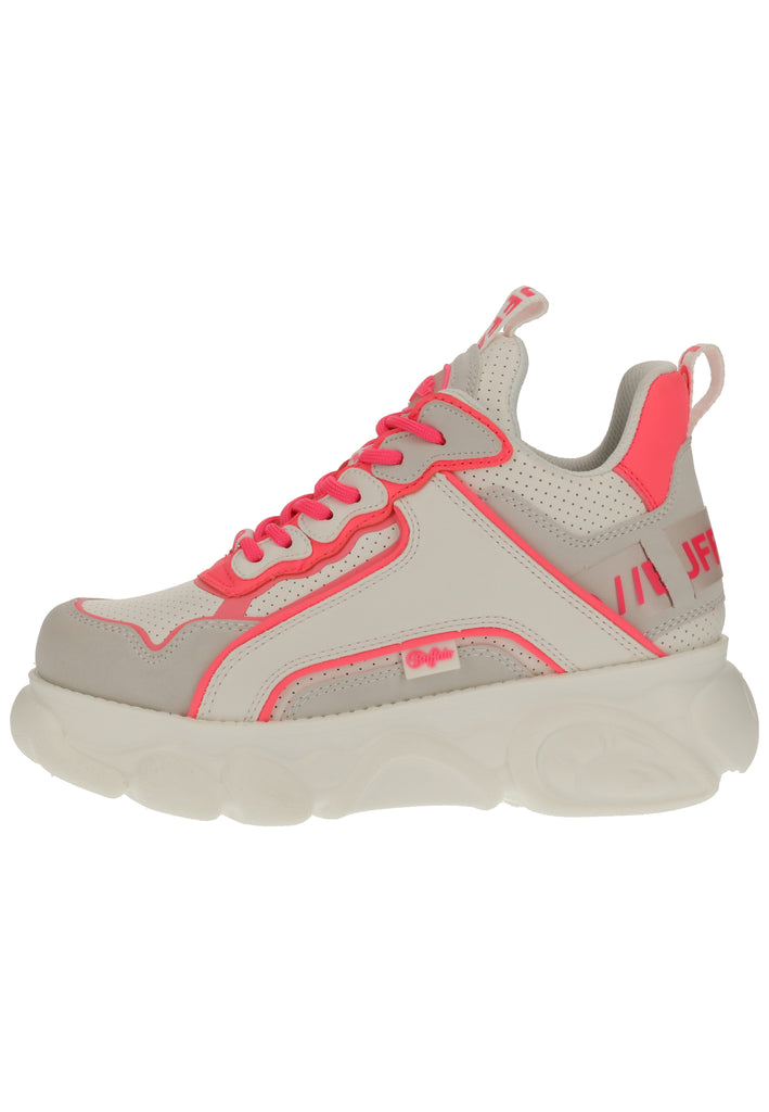 Buffalo Sneaker Lederimitat Weiß/Pink - surf4shoes