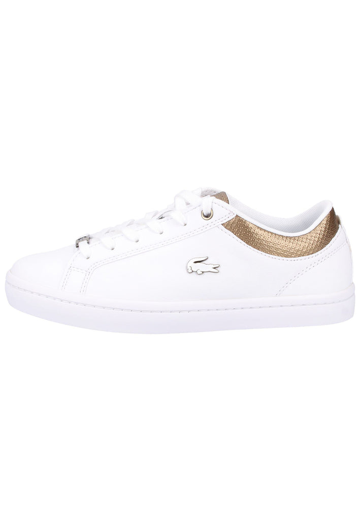 Lacoste Sneaker Leder Weiß/Gold - surf4shoes