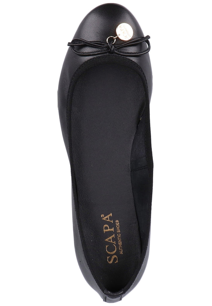 Scapa Ballerinas Leder Schwarz - surf4shoes