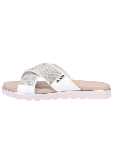 Scapa Pantoletten Lederimitat Weiß - surf4shoes