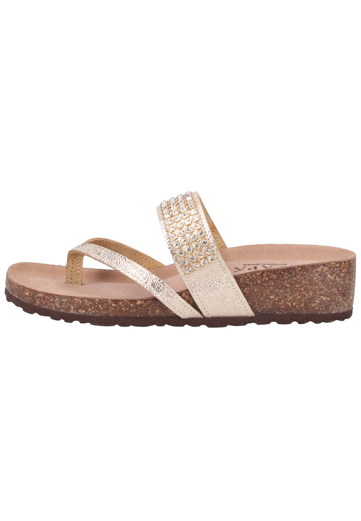 Scapa Pantoletten Lederimitat Platin - surf4shoes