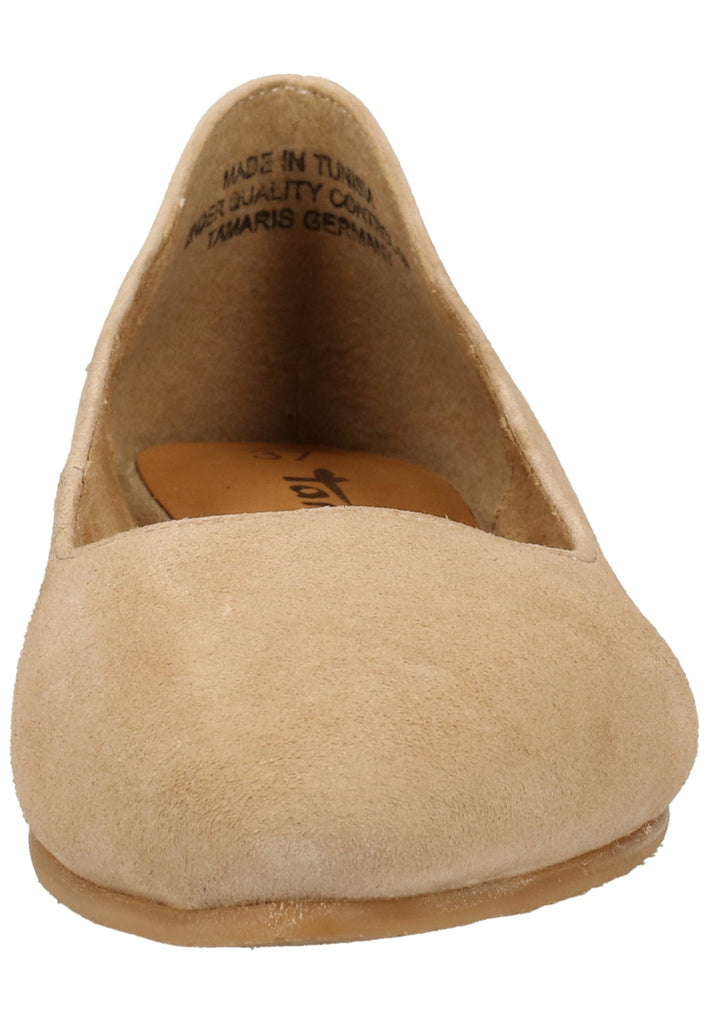 Tamaris Ballerinas Veloursleder Taupe - surf4shoes
