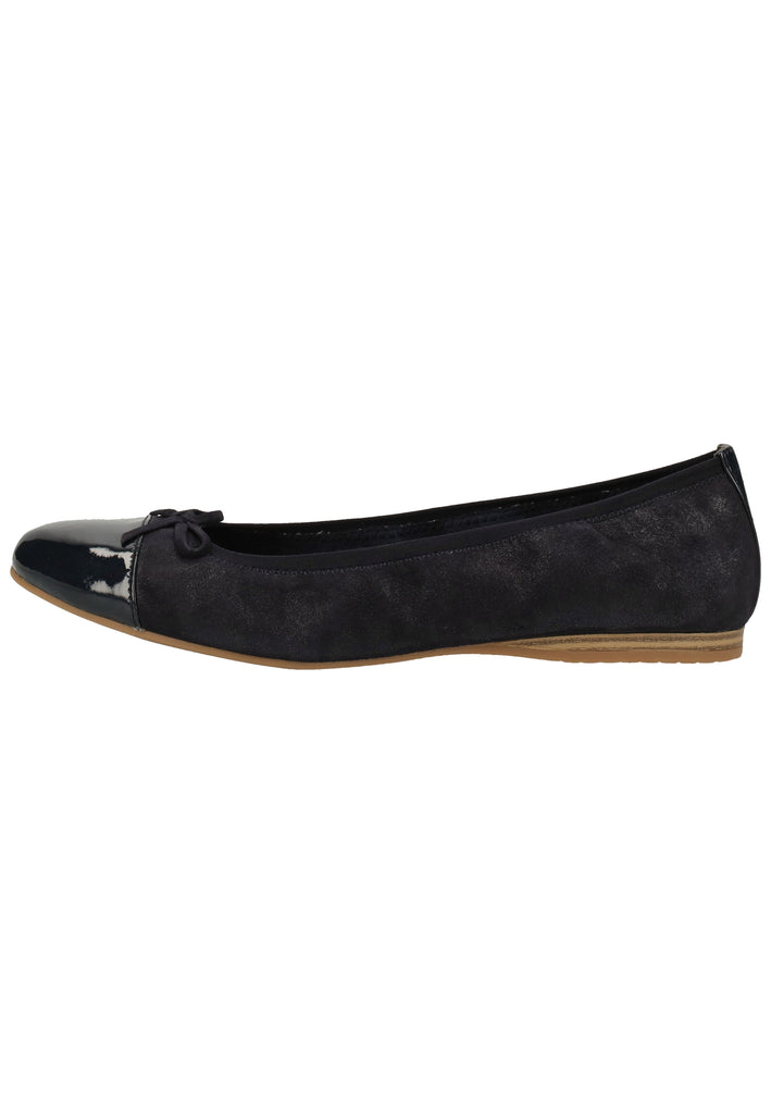 Tamaris Ballerinas Veloursleder Navy - surf4shoes