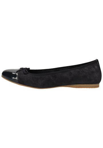 Tamaris Ballerinas Veloursleder Navy - surf4shoes