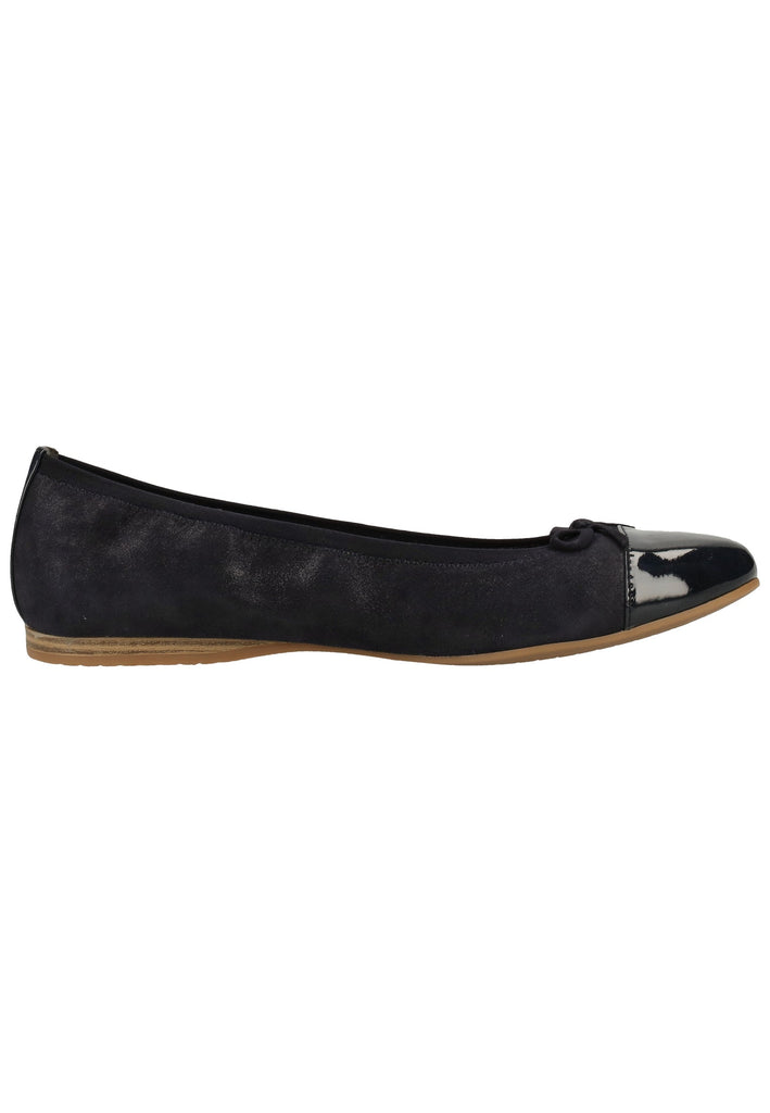 Tamaris Ballerinas Veloursleder Navy - surf4shoes