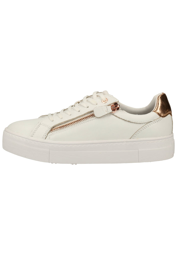 Tamaris Sneaker Leder/Synthetik Weiß/Gold - surf4shoes