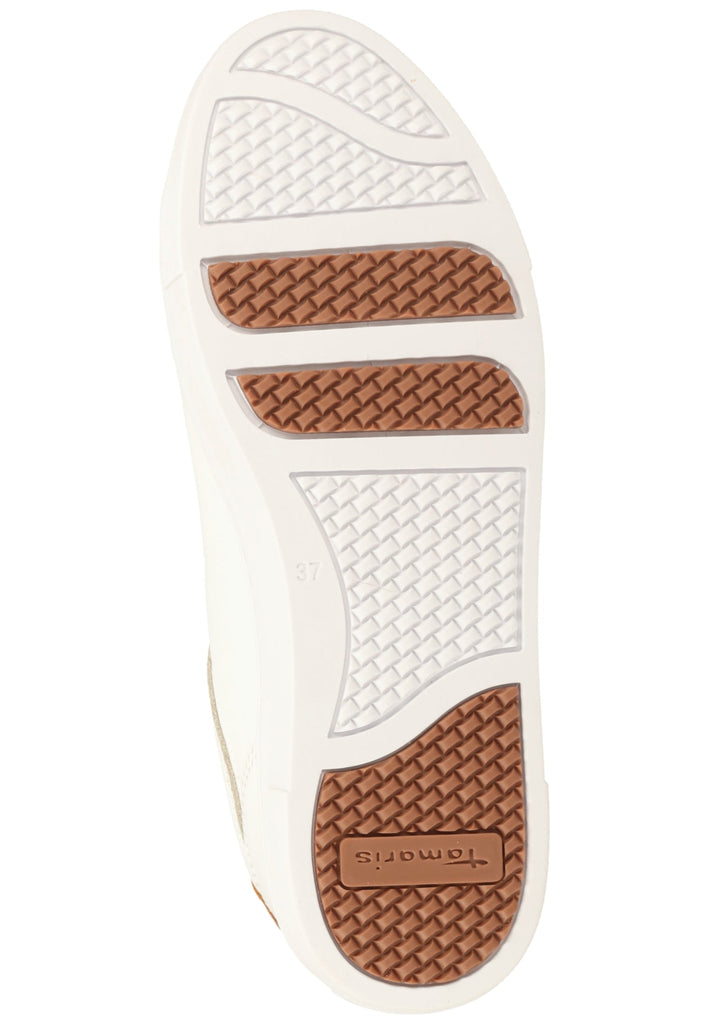 Tamaris Sneaker Leder/Synthetik Weiß/Gold - surf4shoes