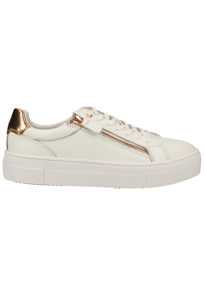 Tamaris Sneaker Leder/Synthetik Weiß/Gold - surf4shoes