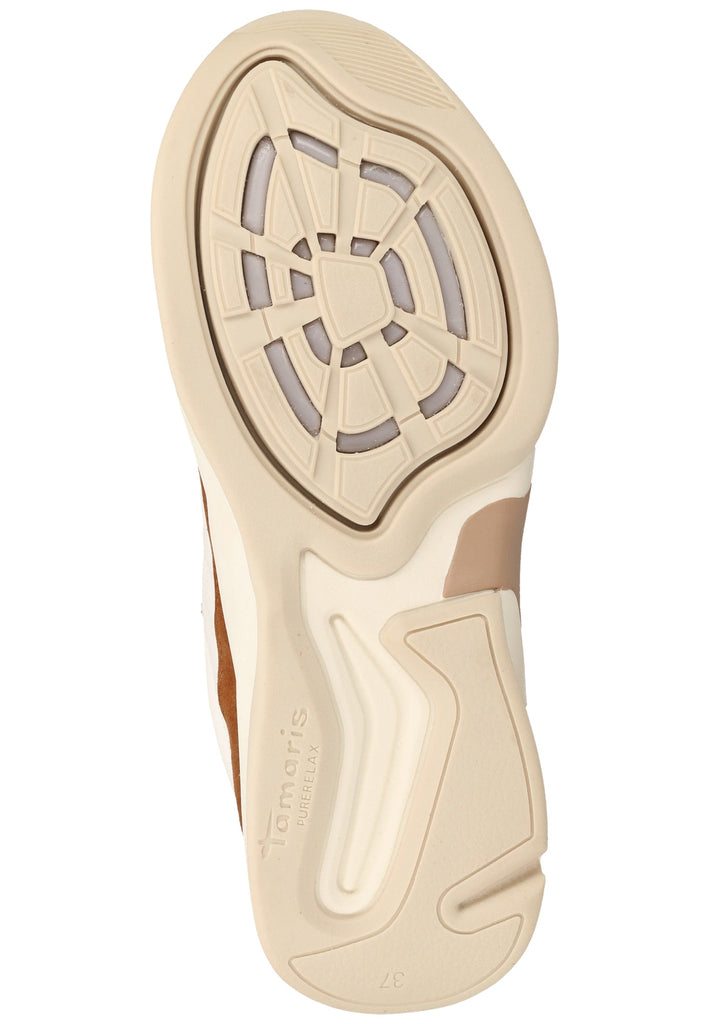 Tamaris Sneaker Leder Weiß/Braun - surf4shoes