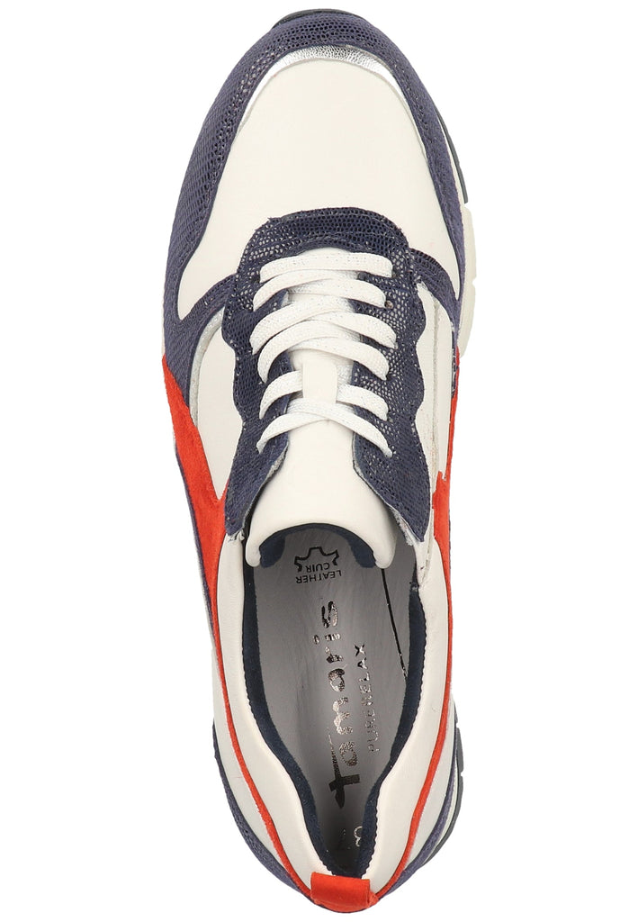 Tamaris Sneaker Leder Weiß/Navy - surf4shoes