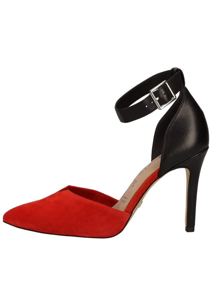 Tamaris Pumps Leder Schwarz/Rot - surf4shoes