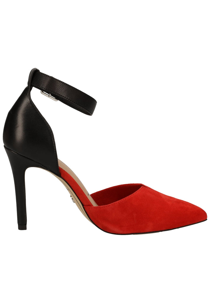 Tamaris Pumps Leder Schwarz/Rot - surf4shoes