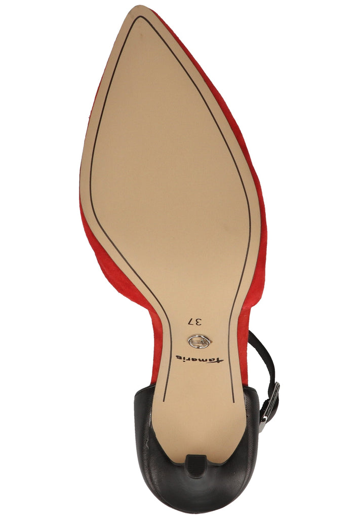 Tamaris Pumps Leder Schwarz/Rot - surf4shoes