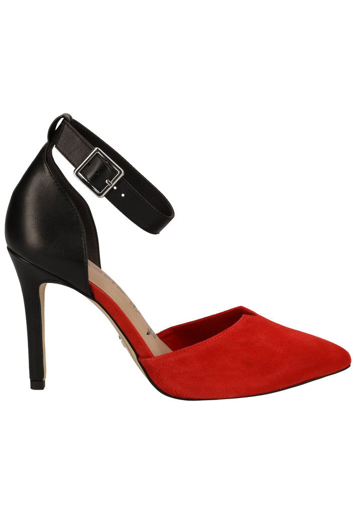 Tamaris Pumps Leder Schwarz/Rot - surf4shoes