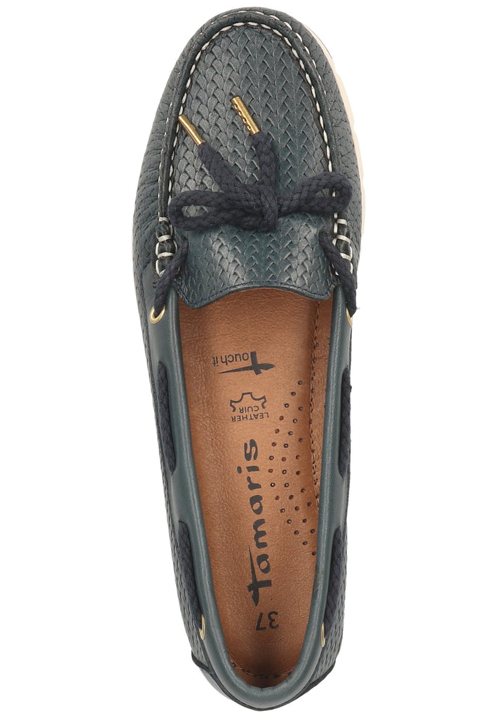 Tamaris Halbschuhe Leder Navy - surf4shoes