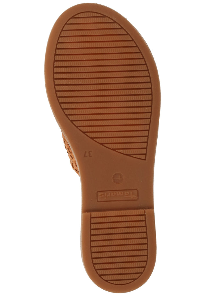 Tamaris Pantoletten Leder Nuss - surf4shoes