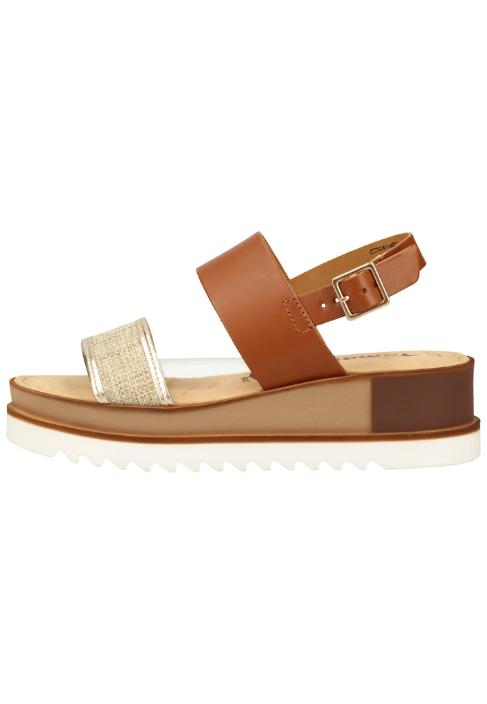 Tamaris Sandalen Leder/Textil Espresso - surf4shoes