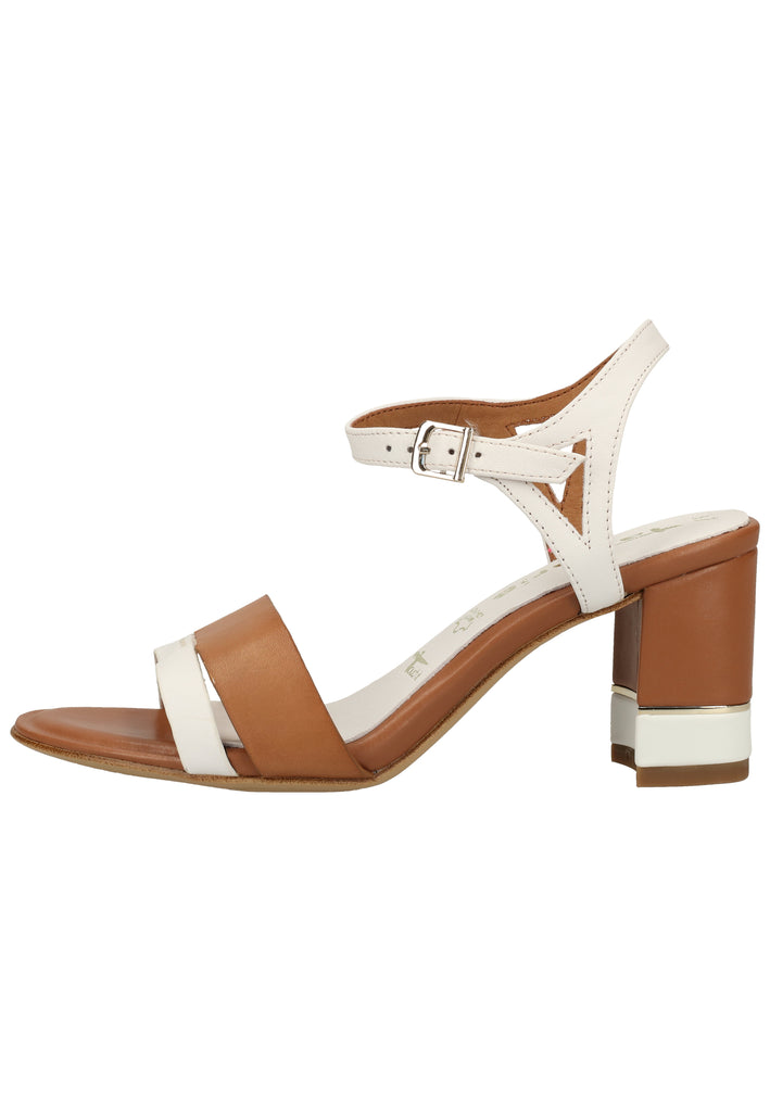 Tamaris Sandalen Leder Weiß/Braun - surf4shoes