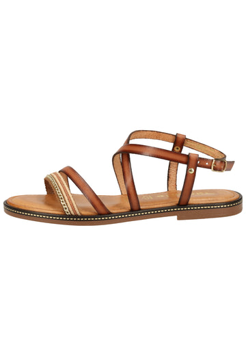 Tamaris Sandalen Leder/Textil Braun/Gold - surf4shoes