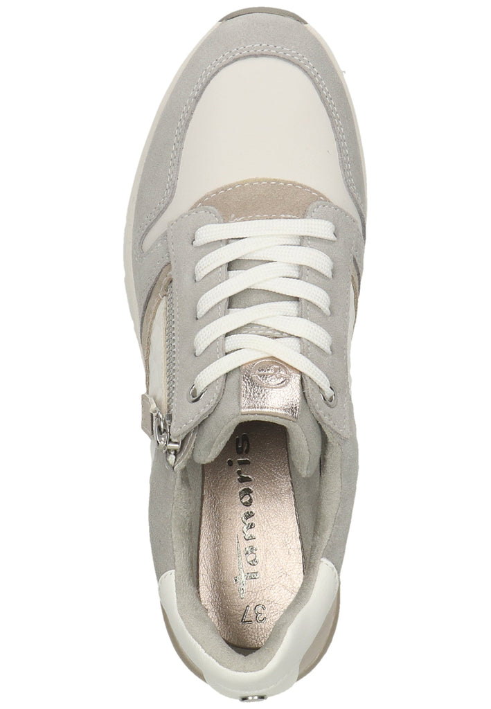 Tamaris Sneaker Leder/Textil Weiß Kombi - surf4shoes