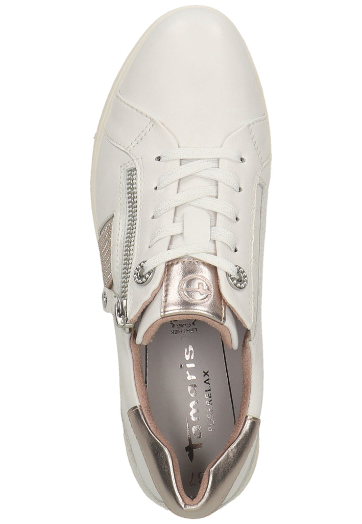 Tamaris Sneaker Leder/Synthetik Weiß - surf4shoes