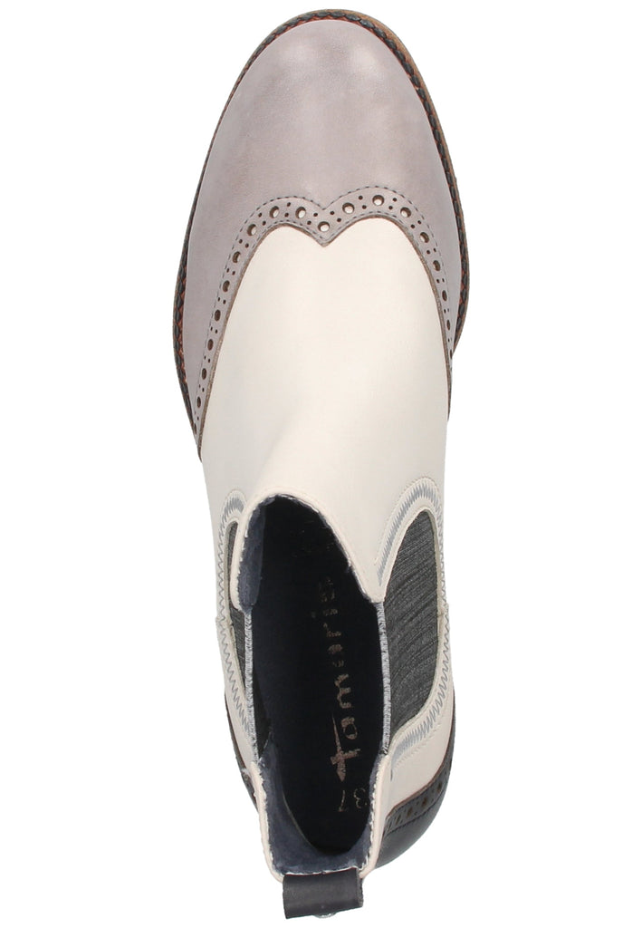 Tamaris Stiefelette Leder Weiß Kombi - surf4shoes