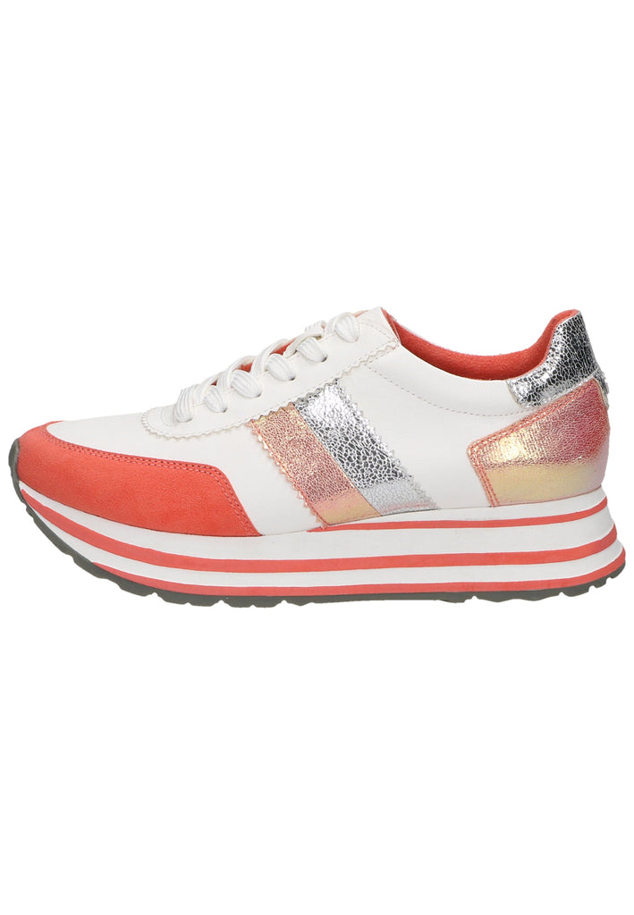 Tamaris Sneaker Lederimitat/Textil Weiß/Orange - surf4shoes