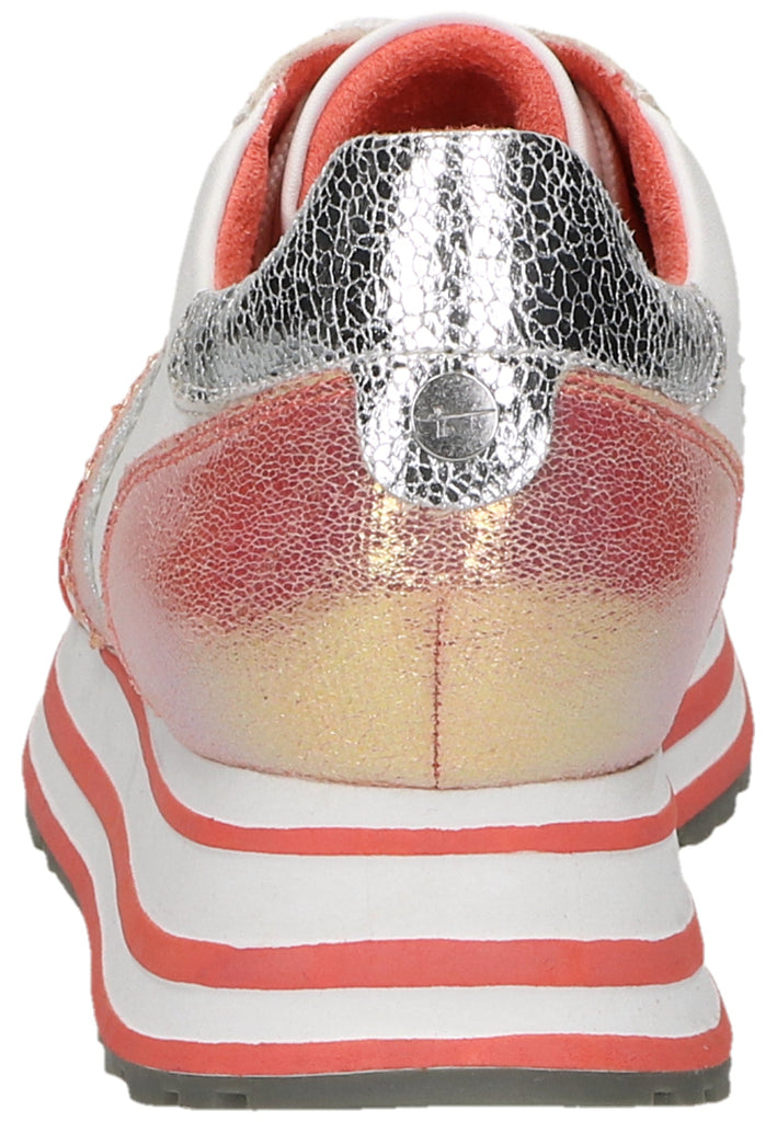 Tamaris Sneaker Lederimitat/Textil Weiß/Orange - surf4shoes