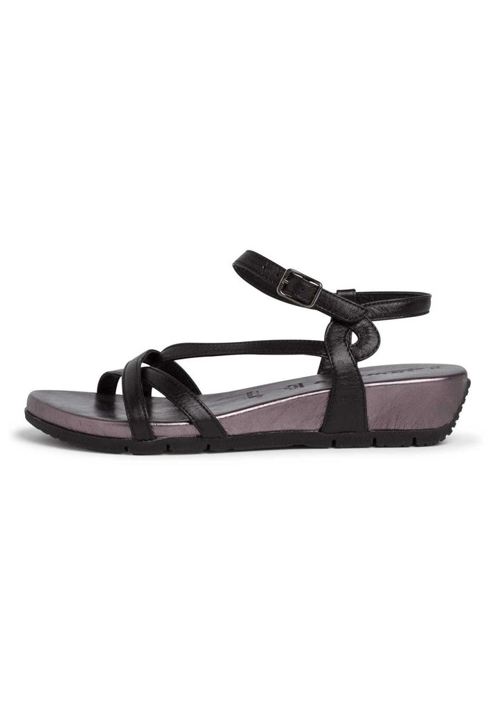 Tamaris Sandalen Leder Schwarz - surf4shoes