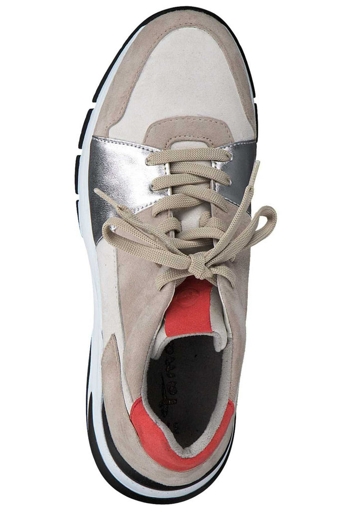 Tamaris Sneaker Leder/Textil Taupe - surf4shoes