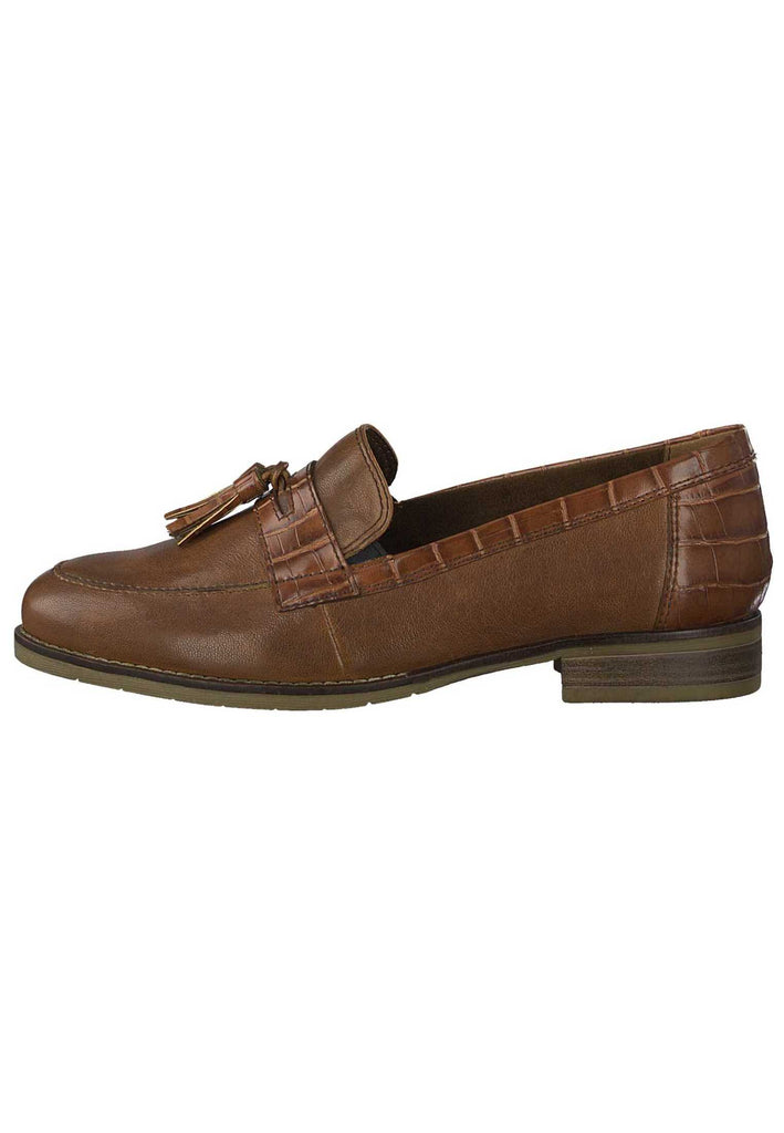 Tamaris Slipper Leder/Synthetik Cognac - surf4shoes