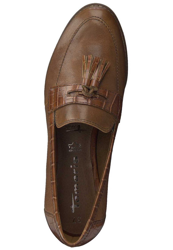 Tamaris Slipper Leder/Synthetik Cognac - surf4shoes