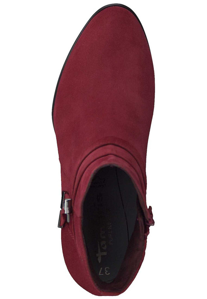 Tamaris Stiefelette Leder Dunkelrot - surf4shoes