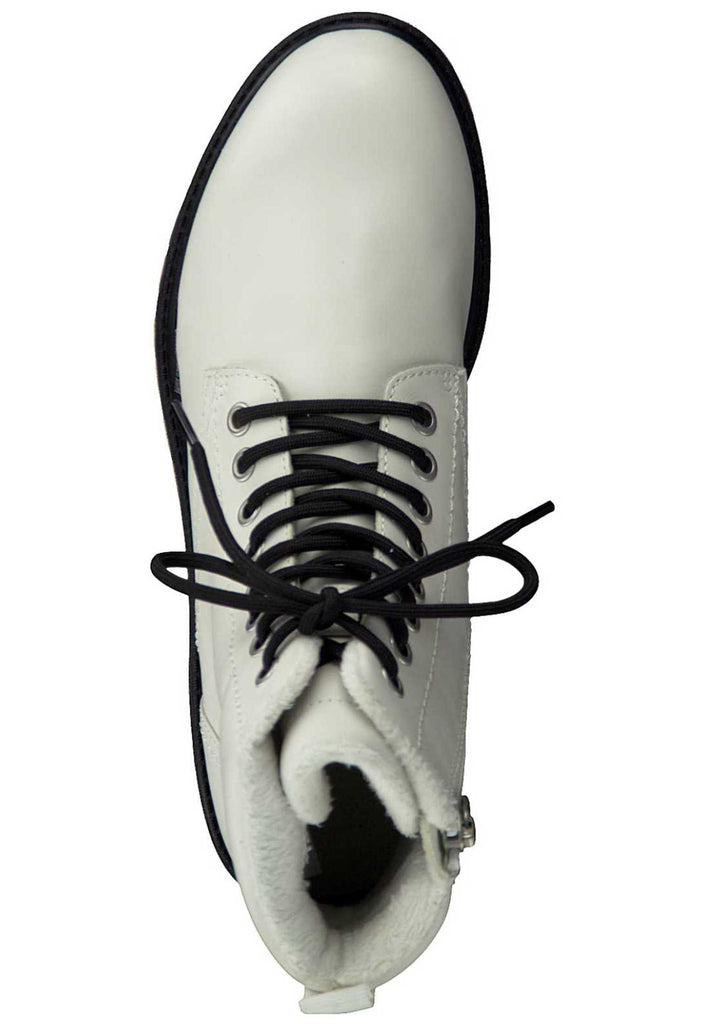 Tamaris Stiefelette Leder Weiß/Schwarz - surf4shoes