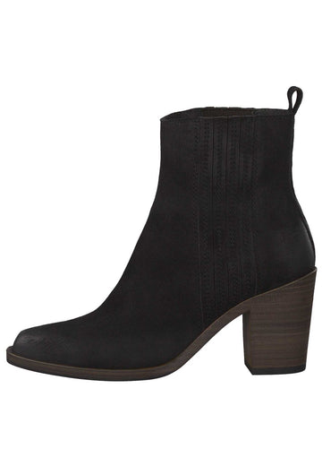 Tamaris Stiefelette Leder Schwarz - surf4shoes