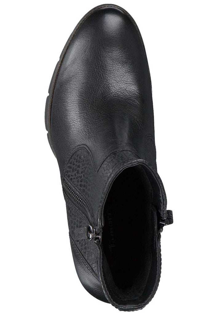 Tamaris Stiefelette Leder/Synthetik Schwarz - surf4shoes