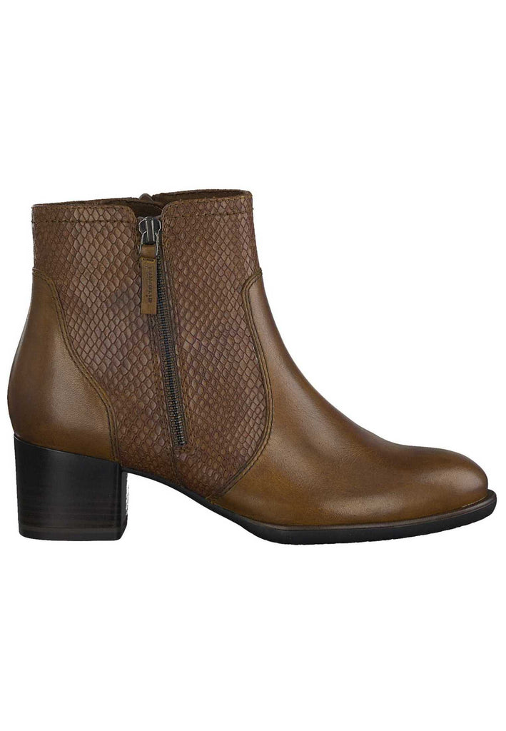Tamaris Stiefelette Leder/Synthetik Cognac - surf4shoes