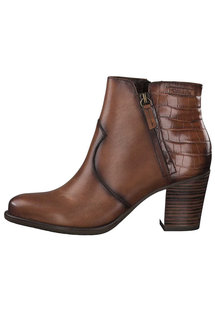Tamaris Stiefelette Leder/Synthetik Cognac - surf4shoes