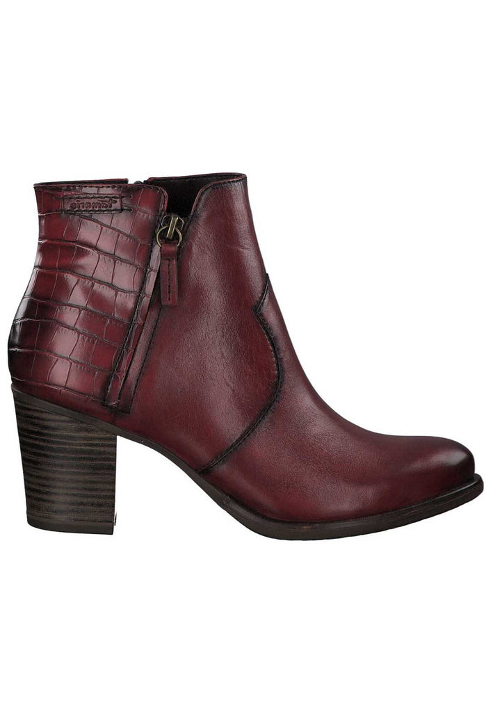 Tamaris Stiefelette Leder/Synthetik Rot - surf4shoes