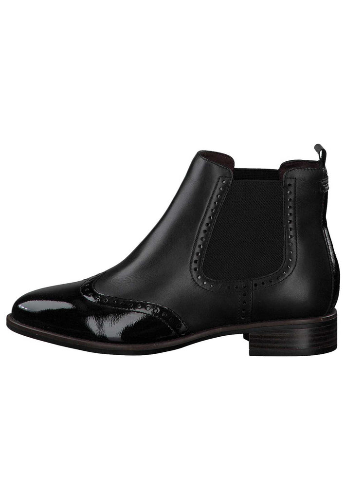 Tamaris Stiefelette Leder/Synthetik Schwarz Lack - surf4shoes