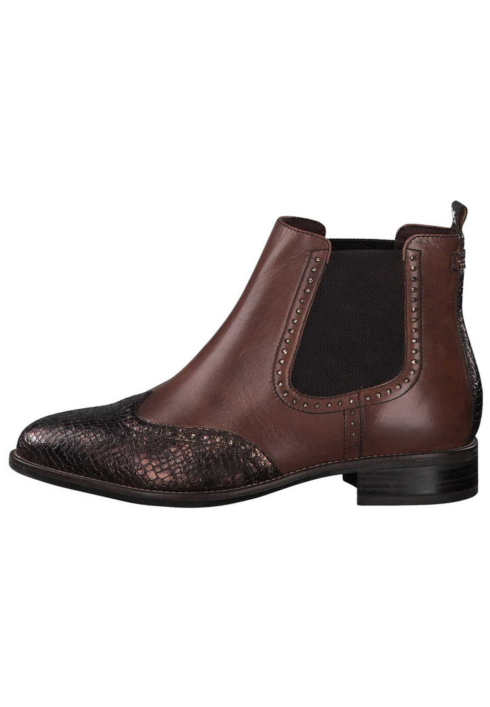 Tamaris Stiefelette Leder/Textil Chestnut - surf4shoes